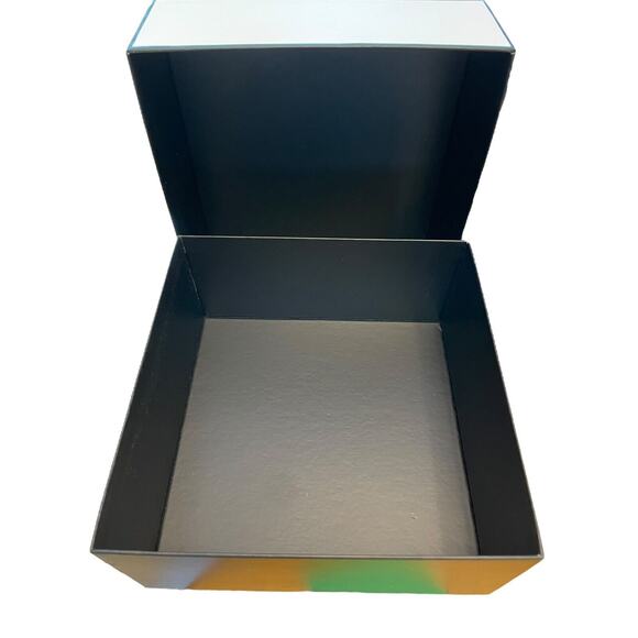 Chanel Gift Box Storage Square 8.5” x 8.5” x 3.5” White Black Logo Cardboard - Picture 7 of 9